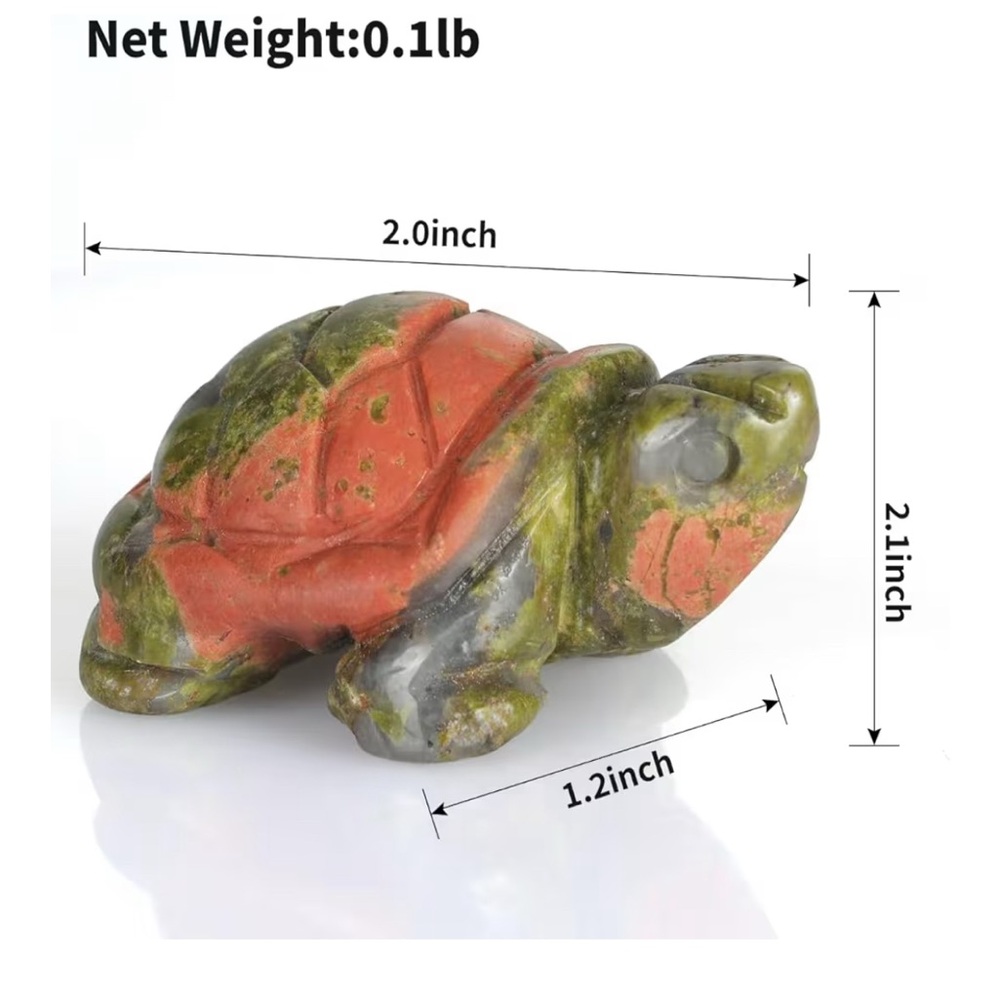 Healing Crystal Guardian Turtle Tortoise Pocket Stone Figurines Carved Gemstone - Picture 4 of 7